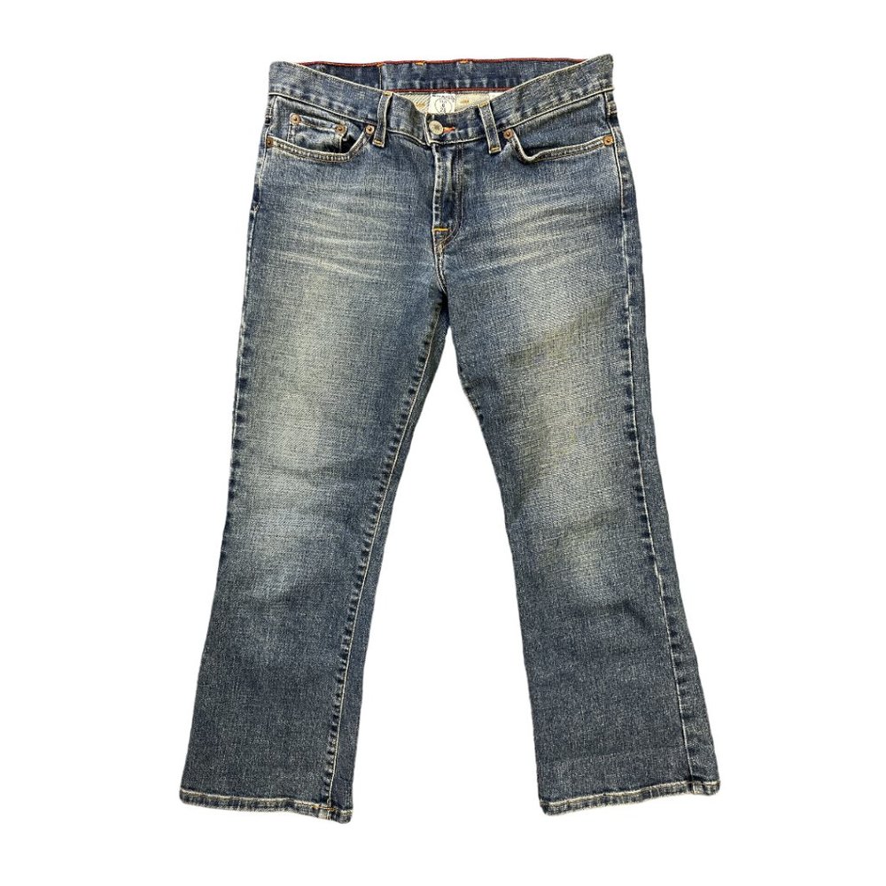 Lucky Brand Lowered Peanut Crop Dungarees Blue Jeans Size 6/28